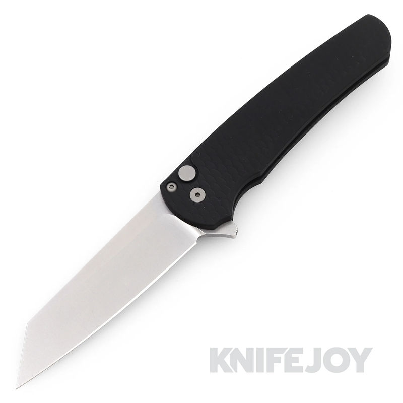 Pro-tech Knives PT5435 Malibu Flipper Stonewash Reverse Tanto Magnacut Blade with Black Dragonscale Aluminum Handles