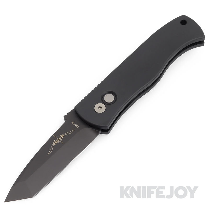 Pro-tech Knives E7T03 Emerson CQC7 Tanto DLC Blade Auto with Black Handle Knife