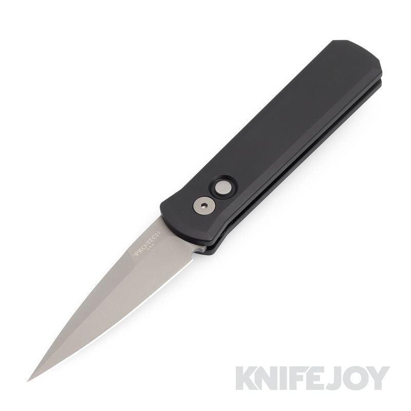 Pro-tech Knives 720 GODSON Auto Bead Blasted Blade with Black Aluminum Handles