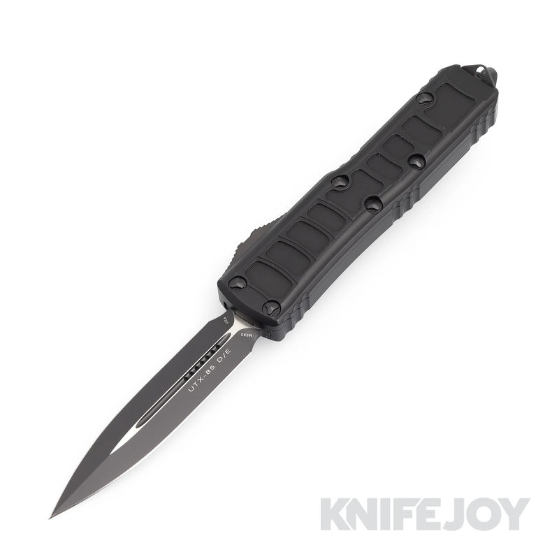 MICROTECH 232II-1TS UTX-85 OTF Auto Double Edge Black Blade with Step Side Black Handles
