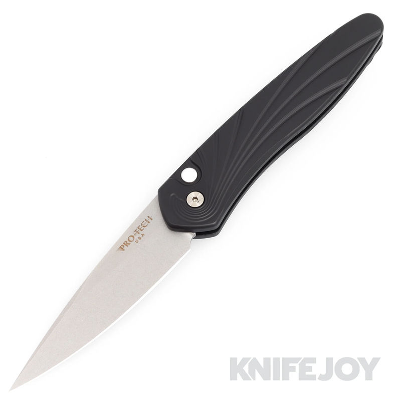 Pro-tech Knives PT3436 Newport Auto Folder 3D Wave Machine Pattern MOP Button