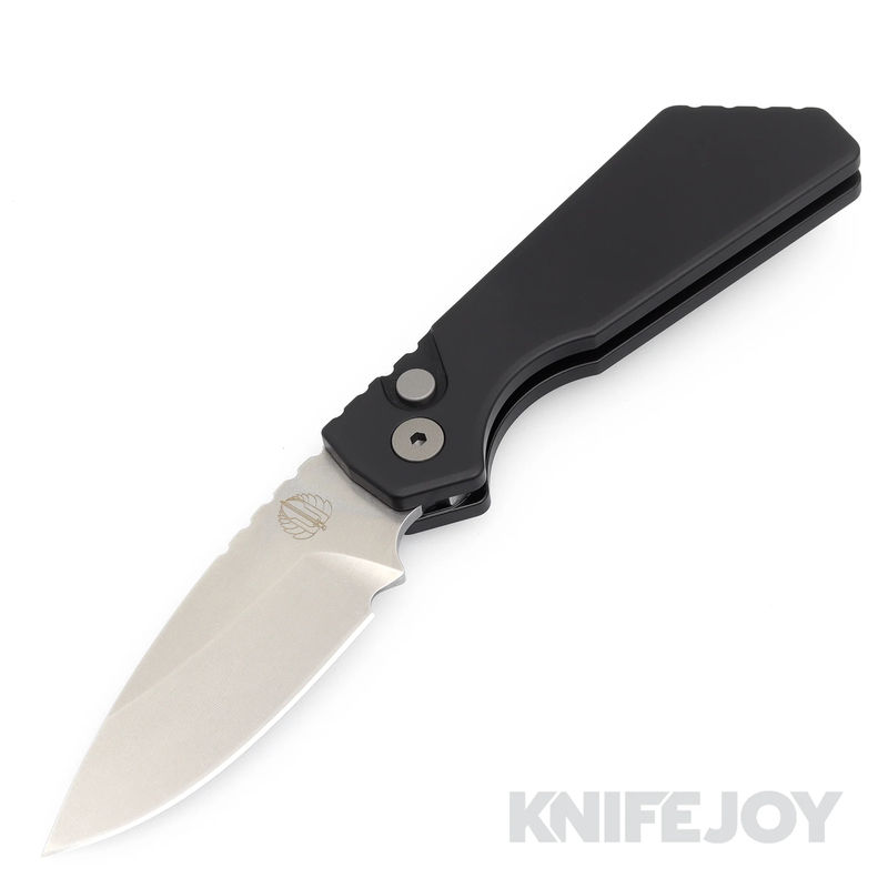 Pro-tech Knives 201 Pro-Strider PT Auto Stonewash Magnacut Blade with Solid Black Aluminum Handles