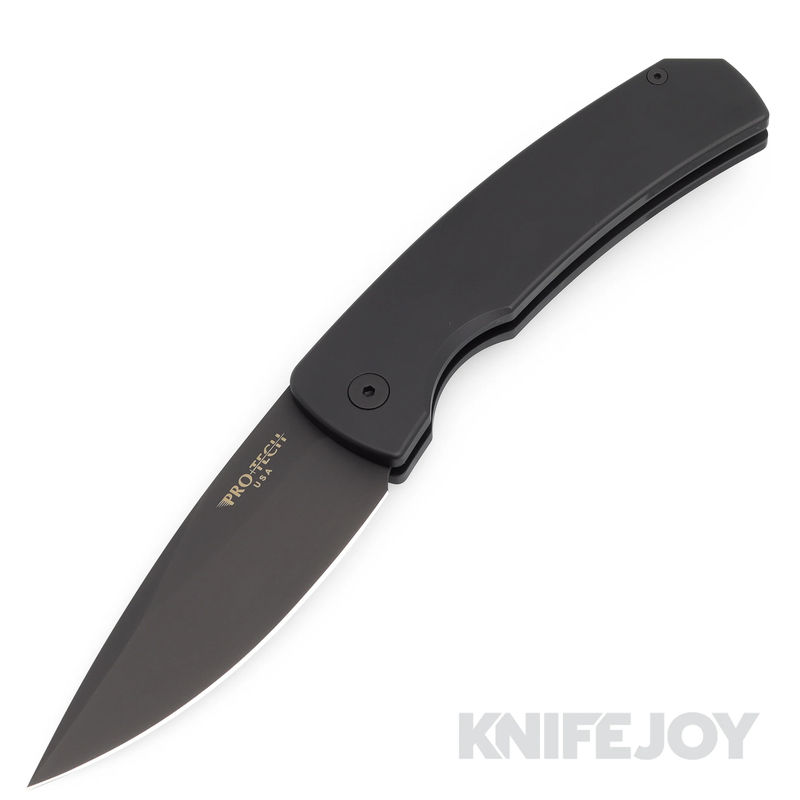 Pro-tech Knives PTM2603 Auto Magic 2 Whiskers-Scale Release Black Plainedge Blade with Solid Black Aluminum Handles
