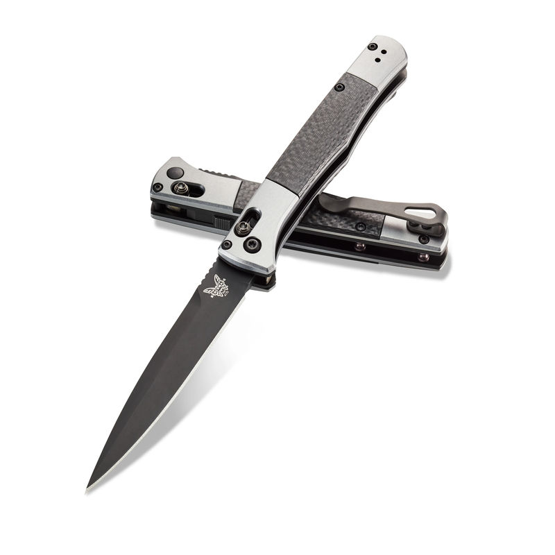 Benchmade 4170BK Fact Auto Spearpoint CPM-S90V DLC Plain Blade with 6061-T6 Aluminum/ Carbon Fiber Handles