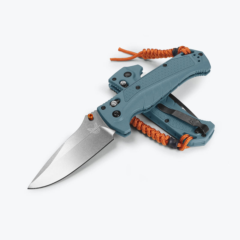 Benchmade 18060 Adira Axis Lock Folder Drop Point Stonewash CPM-Magnacut Blade with Depth Blue Grivory Handles