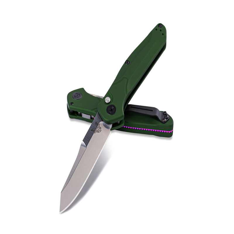 Benchmade 9400 Osborne Auto Satin Finish Blade with Green Aluminum Handles