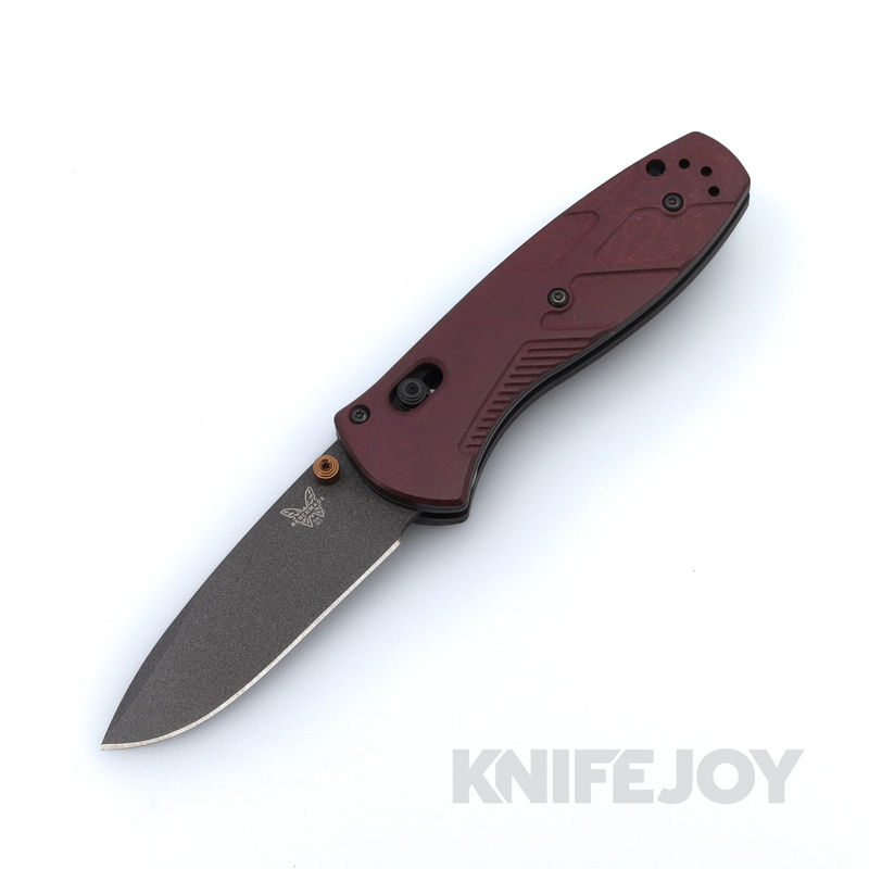 Benchmade 585BK-04 Mini Barrage AXIS-Assisted Folder Drop Point S30V Black Blade with Redstone Richlite Handles