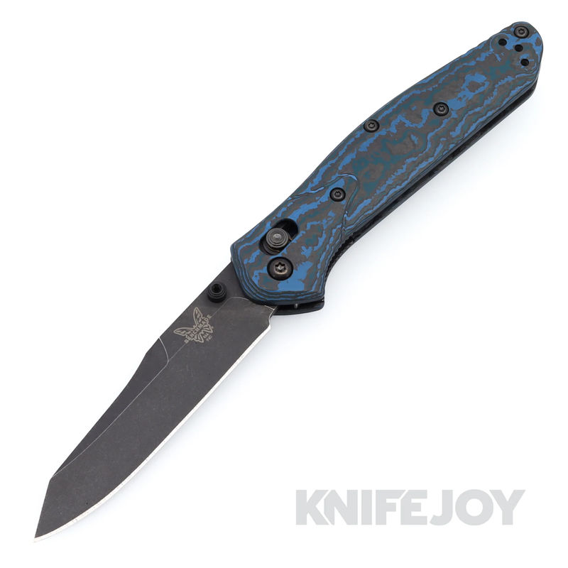 Benchmade Osborne 940BK-2404 Axis Lock Folder Reverse Tanto DLC Battlewash Plain Edge Blade with Fatcarbon Handles