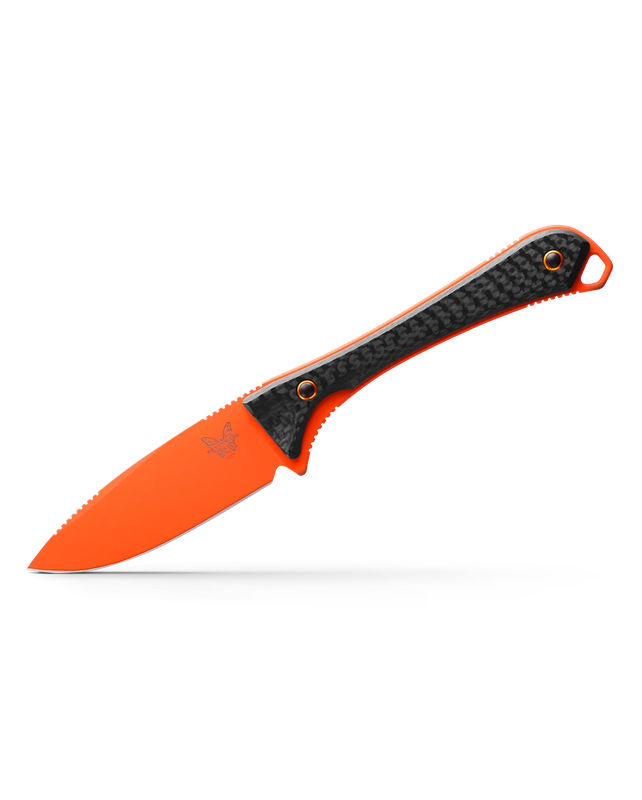 Benchmade 15201OR ALTITUDE Fixed Blade Knife CPM-S90V Orange Drop Point Blade with Carbon Fiber Handles