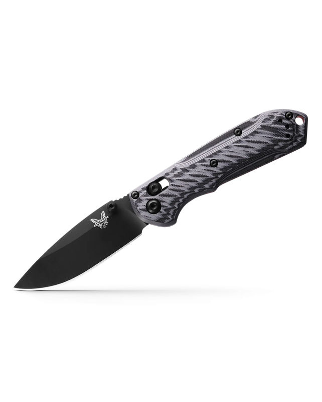 Benchmade 565BK-02 MINI FREEK Folder Knife CPM-M4 DLC Plain Edge Drop Point Blade with Black/ Gray G10 Handles