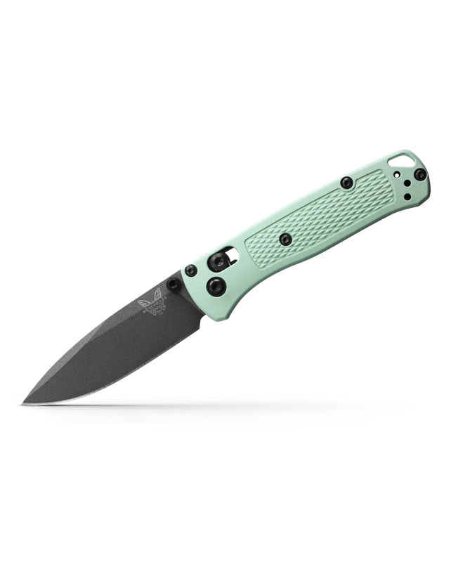 Benchmade 533GY-06 Mini Bugout Ultra Light Weight Drop Point Tungsten Gray Cerakote Blade with Sea Foam Grivory Handles