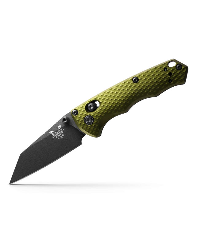 Benchmade 290BK-2 Full Immunity AXIS Lock Knife Wharncliffe Cobalt Black Blade with Woodland Green Anodized Aluminum Handles