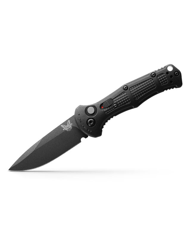 Benchmade 9570BK AUTO Mini Claymore Black Blade with Black Grivory Handles (3.6" Black)