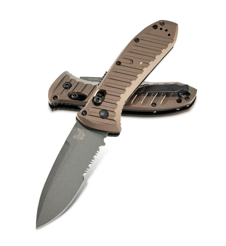 Benchmade 5700SGY-1 AUTO Presidio II Auto Knife Bronze Al. (3.7" Gray Serr)