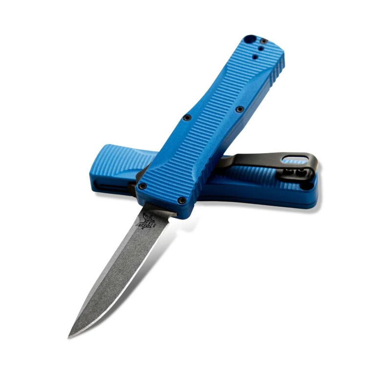 Benchmade Om 4850-1 D/A OTF Automatic Knife Blue Alum. (2.5" Gray)