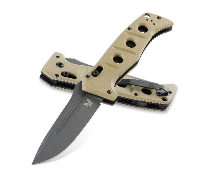 Benchmade 2750GY-3 Adamas Automatic Knife Desert Tan G-10 (3.8" Gray)
