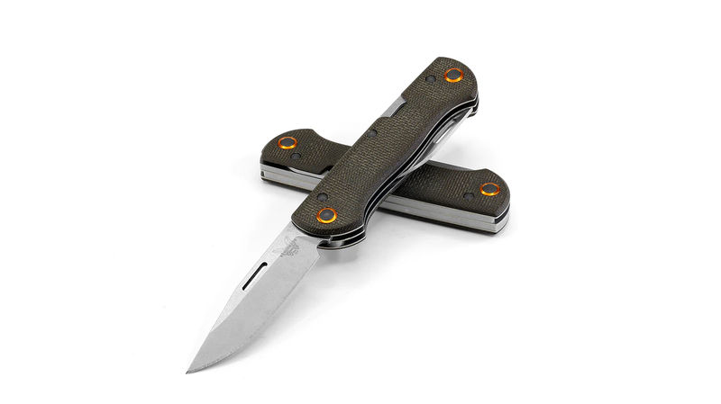 Benchmade 317-1 Weekender Slip Joint Knife 2-Blade/Bottle Opener with OD Green Micarta Handles