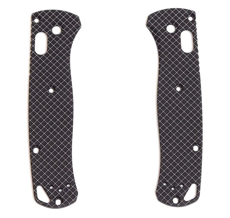 AWT Benchmade Bugout Scales Black Cross Hatch Aluminum with Lanyard and Type III Hard Coat
