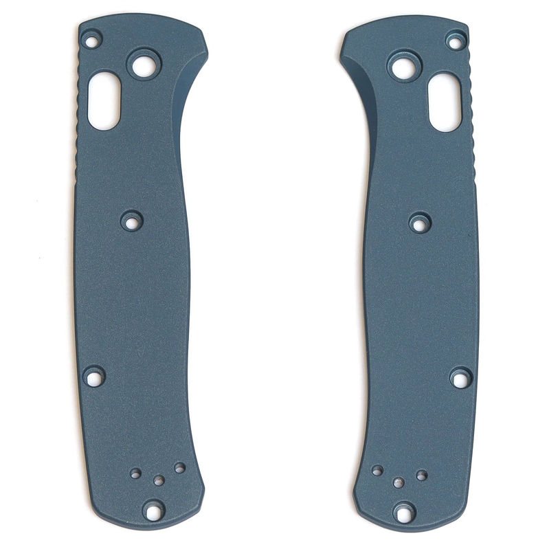 AWT Benchmade Mini Bugout Scales Billiard Blue Aluminum with No Lanyard/ Type III Hard Coat/ RH Carry