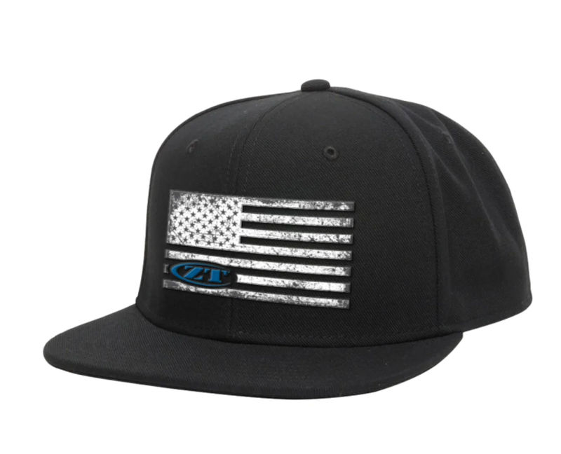 Zero Tolerance CAPZT201 Black Flat Bill Cap Flag/ZT Logo