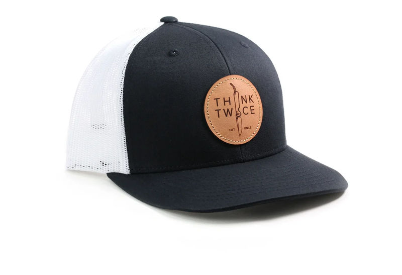 Chris Reeve CRK Favorite Trucker Think Twice Cut Once Navy/White Hat (OSFA)