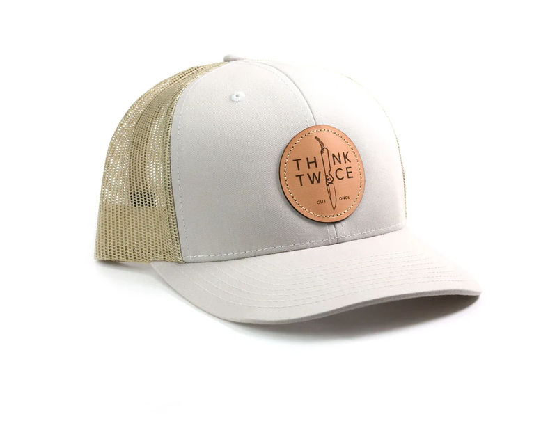 Chris Reeve CRK Favorite Trucker Think Twice Cut Once Khaki Hat (OSFA)
