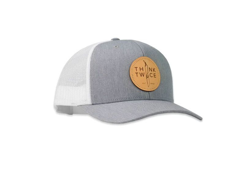 Chris Reeve CRK Favorite Trucker Think Twice Cut Once Heather Grey/White Hat (OSFA)