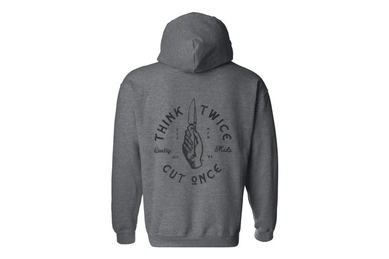 Chris Reeve CRK-1151 "Who's Got a Knife?" Hoodie Pullover Dark Heather Gray-Size 3XL