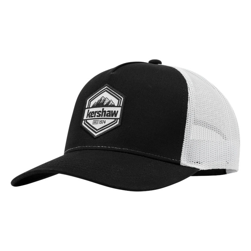 Kershaw CAPKER1974 Kershaw Since 1974 Hat Black and White Embroidered Trucker Hat