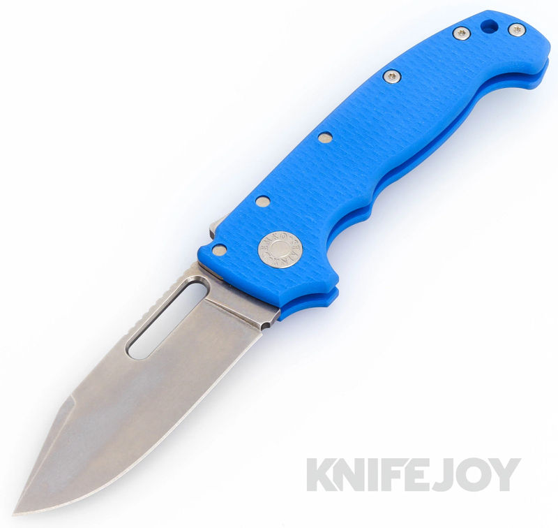Demko Knives ADMG20BLUE1G10-CP MG20S Magnacut Clip Point Blade with Blue Number 1 G10 Handles