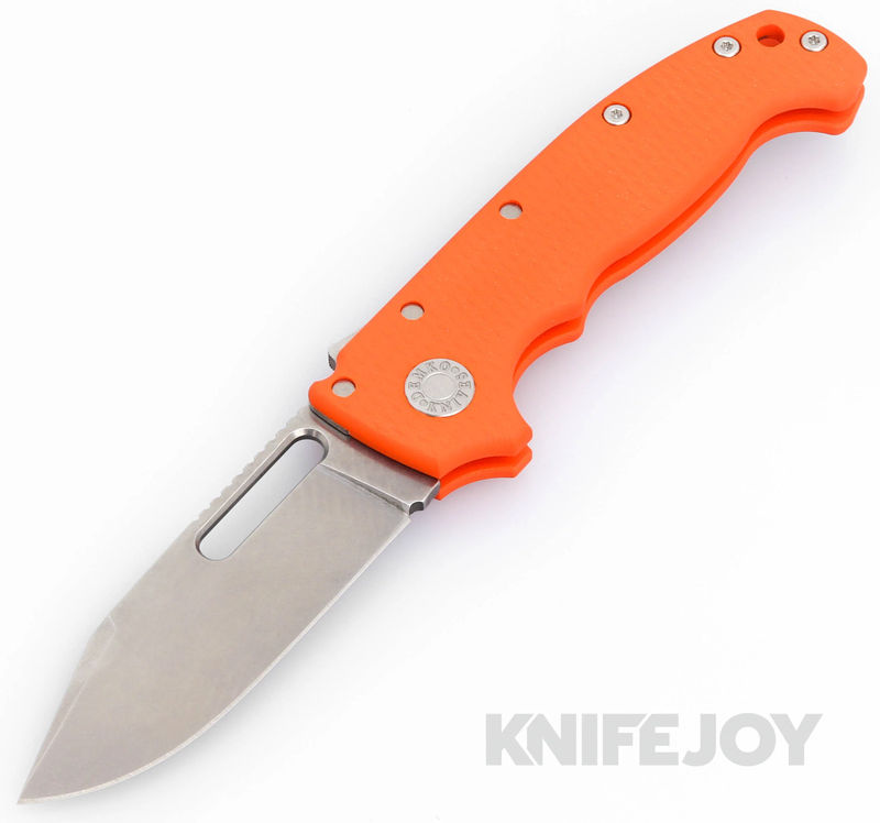 Demko Knives ADMG20ORGG10-CP MG20S Magnacut Clip Point Blade with Orange G10 Handles