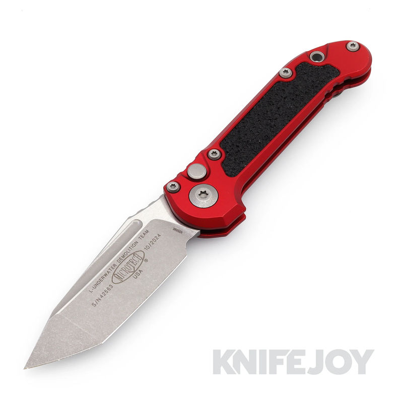 MICROTECH 1136-11APRD Auto L.U.D.T. GEN III Auto Apocalyptic Standard Blade with Red Textured Aluminum Handles