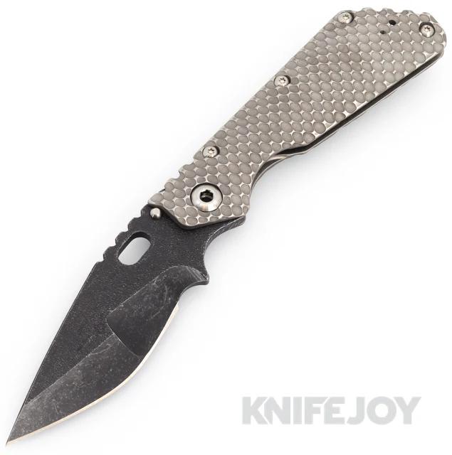 Mick Strider Custom Knives XL Custom Nightmare Grind Blade with Gunner Grip Titanium Handles