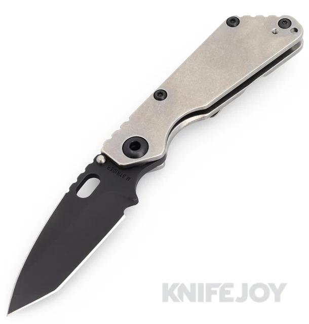 Mick Strider Custom Knives One Off SnG 2 Tone Black Blade with Full Titanium Handles