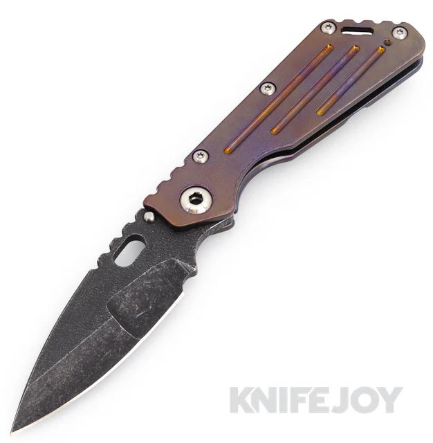 Mick Strider Knives Custom Performance SMF with Hand Ground Blade and Color Peel Titanium Handle