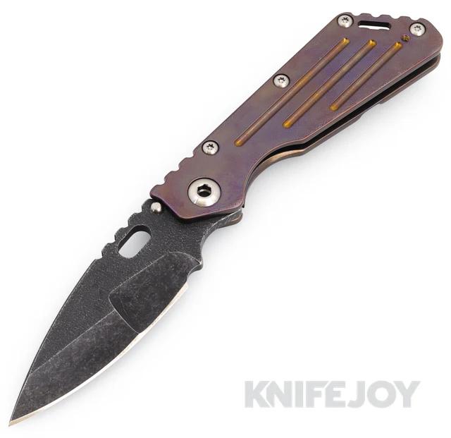 Mick Strider Knives Custom Performance SMF with Hand Ground Blade and Color Peel Titanium Handle
