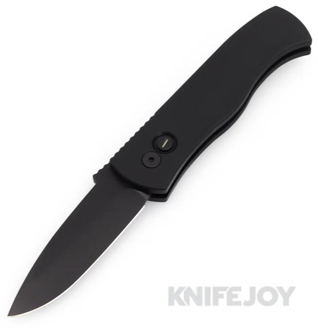 Pro-tech Knives Emerson Operator CQC7 Auto Black DLC CPM-20CV Spear Point Blade with Black Aluminum Handles
