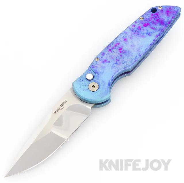Pro-tech Knives Custom 2024 Tactical Response 3 Auto Folder Mike Irie Hand Ground Mirror Finish Blade with Solid "Jazz" Handle/ Pearl Button