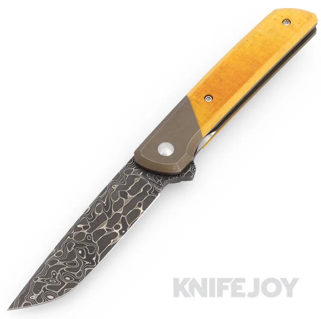 Enrique Pena Custom "La Carolina" Flipper Damascus Blade with Vintage Westinghouse Micarta Scales & Mokuti Clip