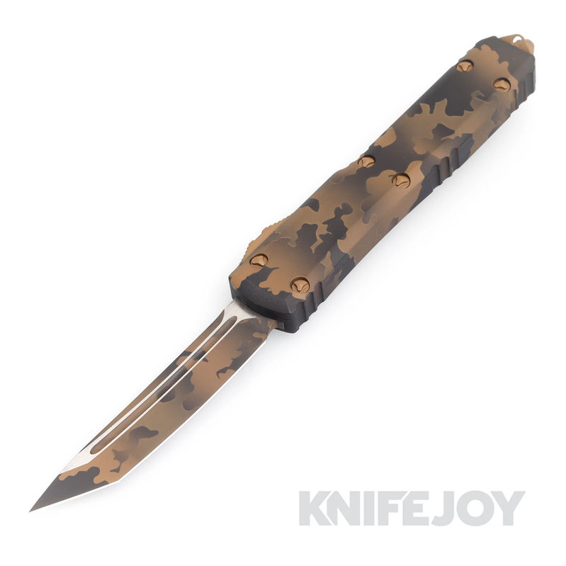 MICROTECH 123-1CSS Ultratech OTF Auto Signature Series Coyote Camo Tanto Blade with Coyote Camo Aluminum Handles