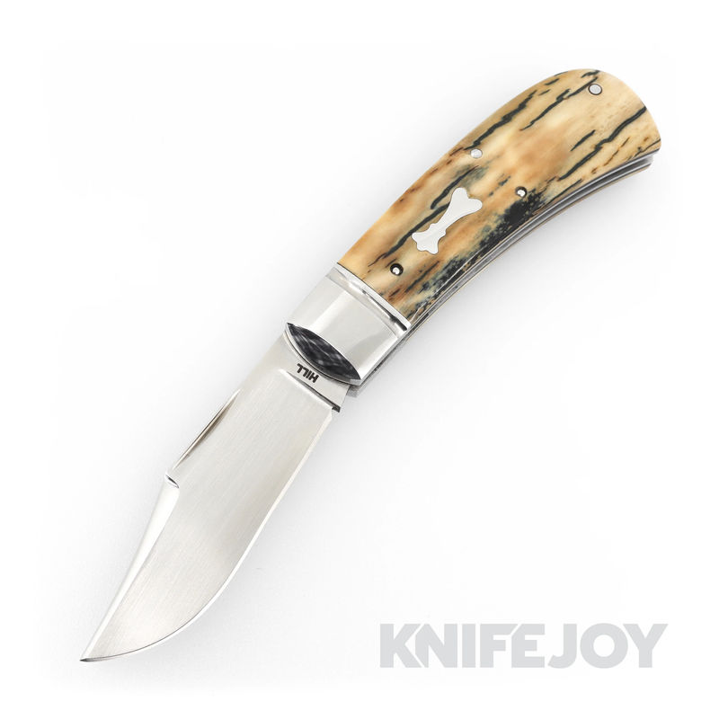 Tobin Hill Knives Lannys Clip  SlipJoint Satin Blade with Jigged Bone Handles