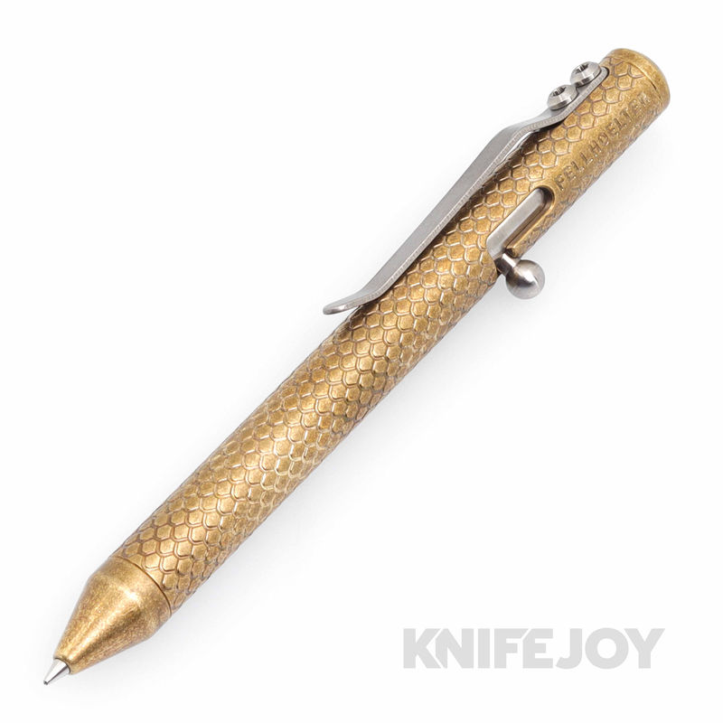 Fellhoelter Brass TiBolt G2 Pen Small Dragon Scales Engraved
