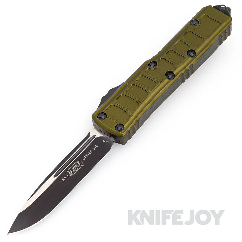 MICROTECH 231II-1ODS UTX-85 II OTF Auto Signature Series Single Edge Standard Blade with OD Green Stepside Aluminum Handles