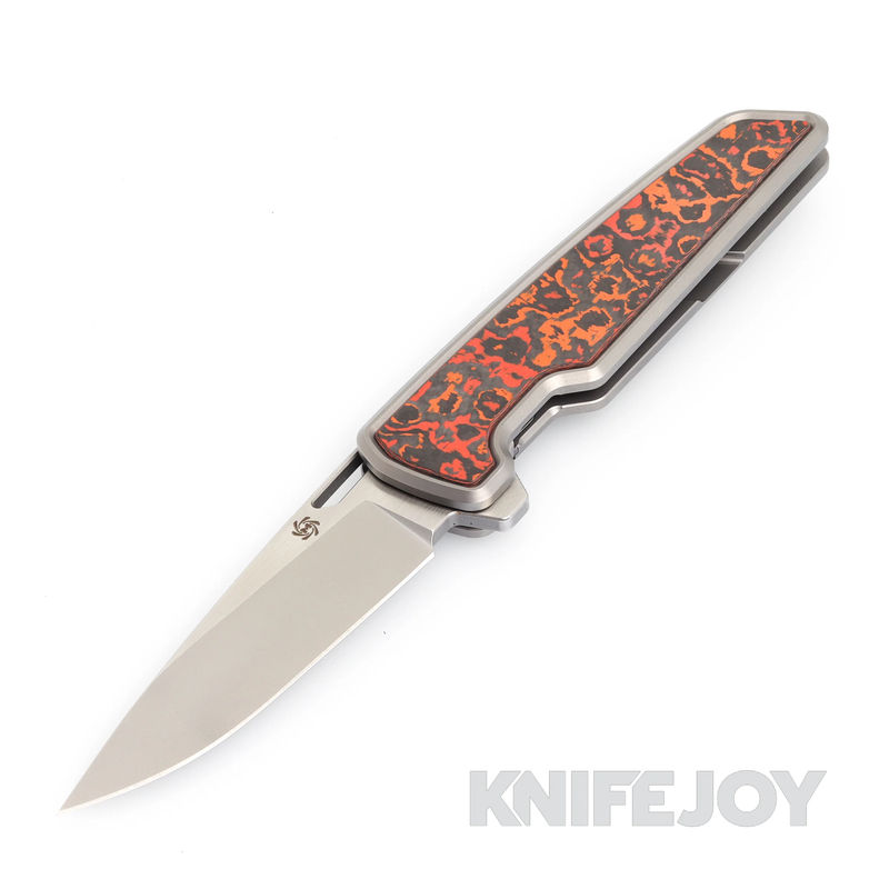 Mechforce Frame Lock M-1 M390 Drop Point Blade with Mars Valley Fat Carbon Inlay Handles