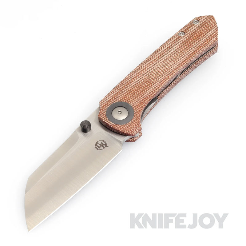 Christensen Knifeworks Maverick S Linerlock Folder M390 Blade with Brown Micarta Handles/ Zirconium Accents