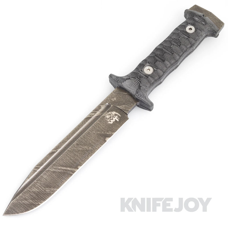 Wander Tactical WTK211 Centuris Ice Brush D2 Blade Finish with Black Grooved Micarta Handles