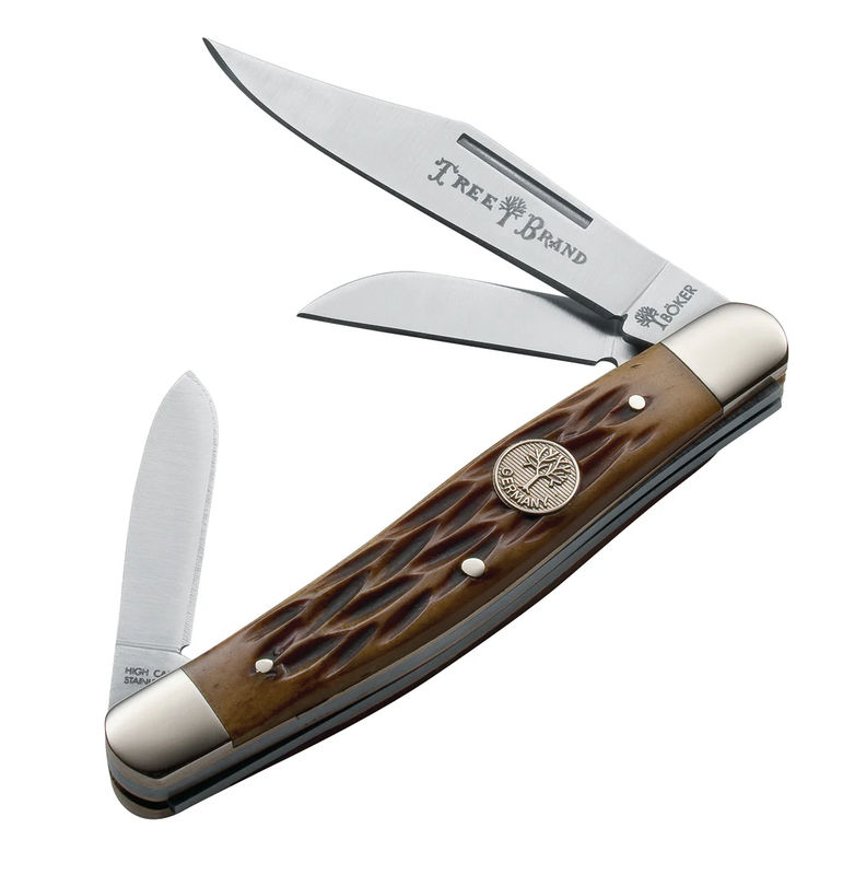 Boker Knives 110727 Traditional Medium Stockman SlipJoint with Brown Jigged Bone