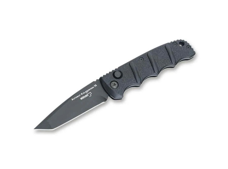 Boker Knives Boker Plus 01KALS101 KALS74 Auto Knife Black Tanto Blade with Black Aluminum Handles