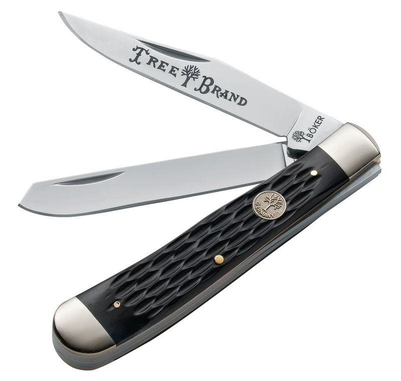 Boker Knives 110733 Traditional Trapper Pocket SlipJoint with Black Jigged Bone