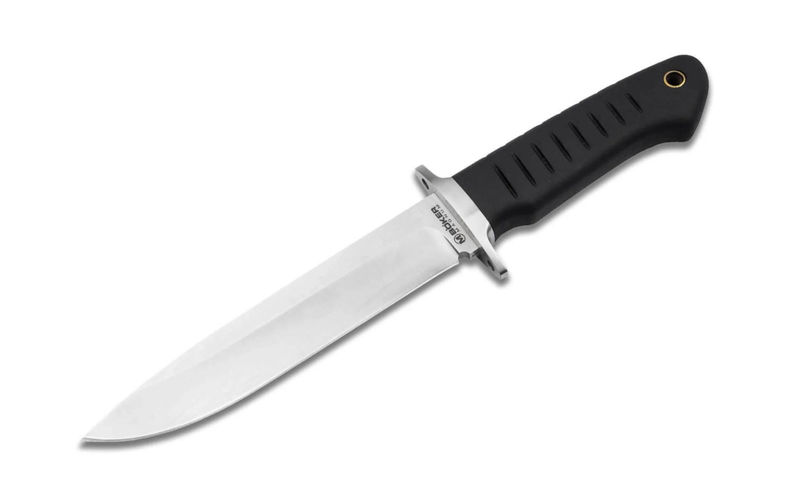 Boker Knives 02RY004 Magnum Sledgedog Fixed Blade Stonewash Blade with Black Polymer Handles